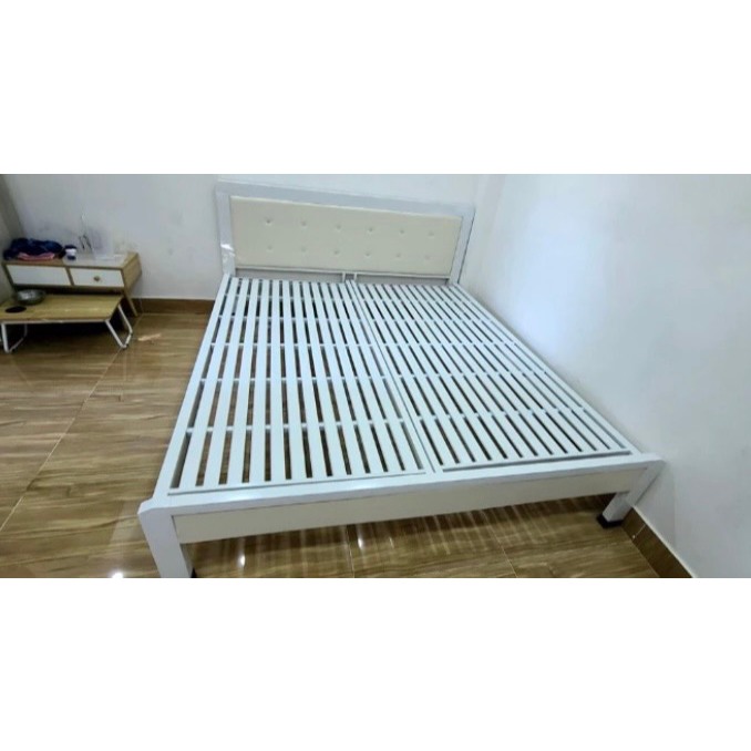 Giường Sắt vuông màu xám_1,2m